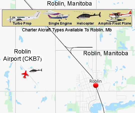 Roblin Airport runway and terminal area